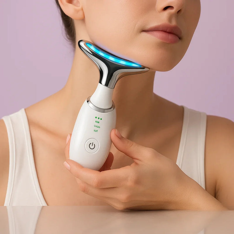 Massageador Facial LED - Rejuvenesça a Pele em Minutos!