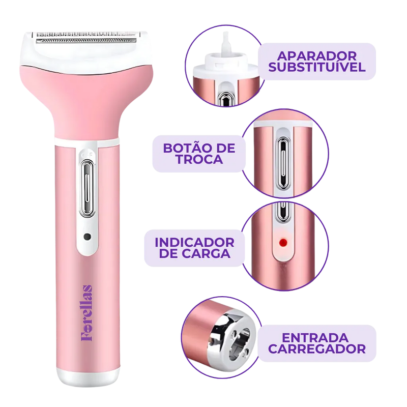 Depilador 4 em 1 - Rápido, Seguro e Resistente à Água!