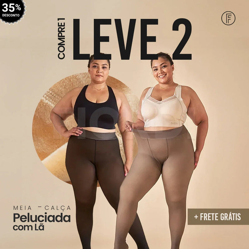 Kit Meia calça forrada Translúcida - Pague 1 e Leve 2 Pares
