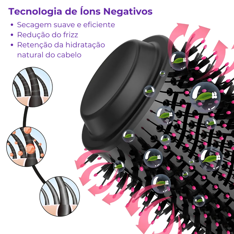 Escova Alisadora e Secadora – Cachos Alisados em Segundos!