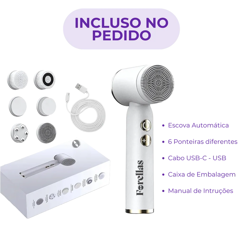 Escova de Limpeza Facial - Pele Renovada em Poucos Minutos!