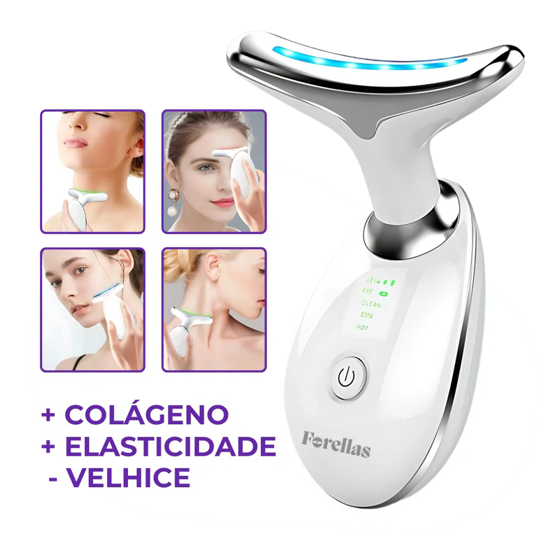 Massageador Facial LED - Rejuvenesça a Pele em Minutos!