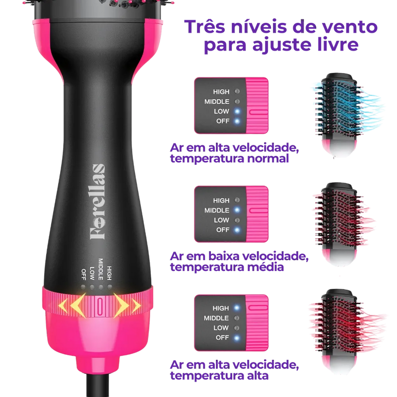 Escova Alisadora e Secadora – Cachos Alisados em Segundos!