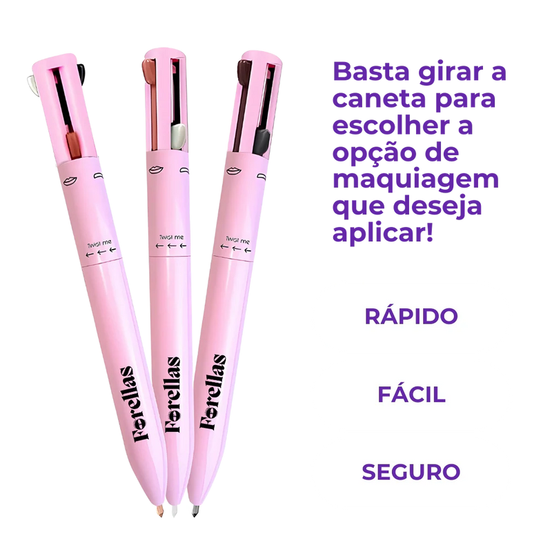 Caneta 4 em 1 - Make Completa: Olhos, Pele e Sobrancelha!