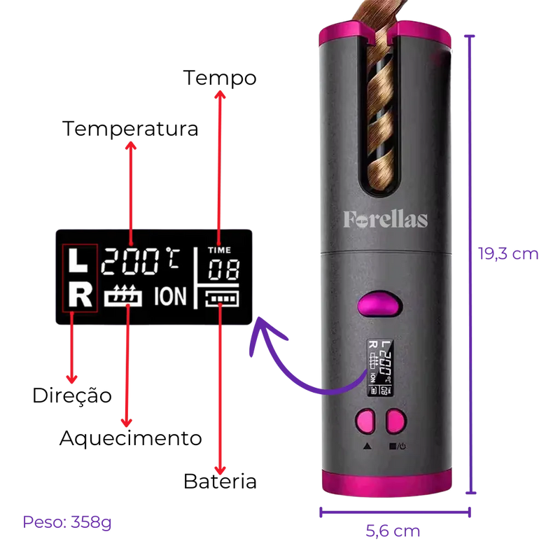 Modelador de Cachos – Portátil, Prático e Rápido!