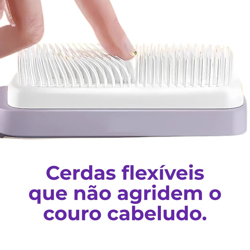 Escova de Cabelo - Limpa Sozinha e Alinha em Segundos!