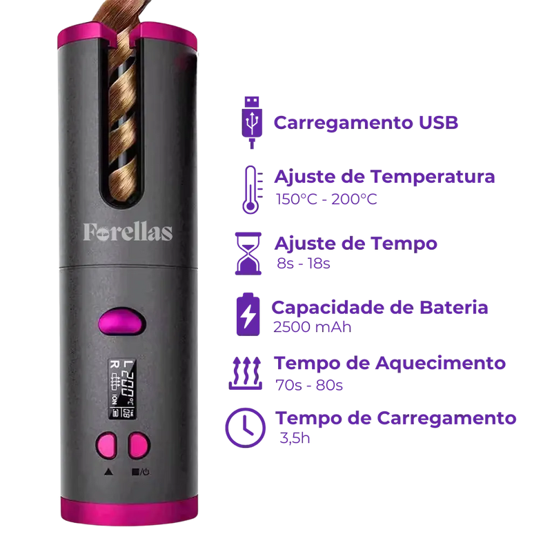 Modelador de Cachos – Portátil, Prático e Rápido!