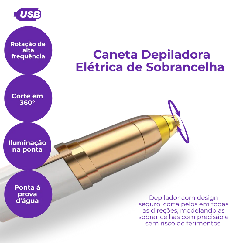 Caneta Depiladora – Kit para Sobrancelhas e Rosto!