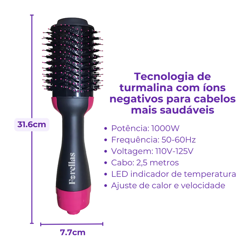 Escova Alisadora e Secadora – Cachos Alisados em Segundos!