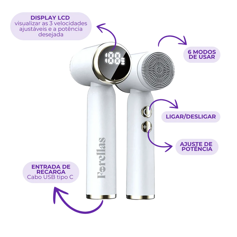 Escova de Limpeza Facial - Pele Renovada em Poucos Minutos!