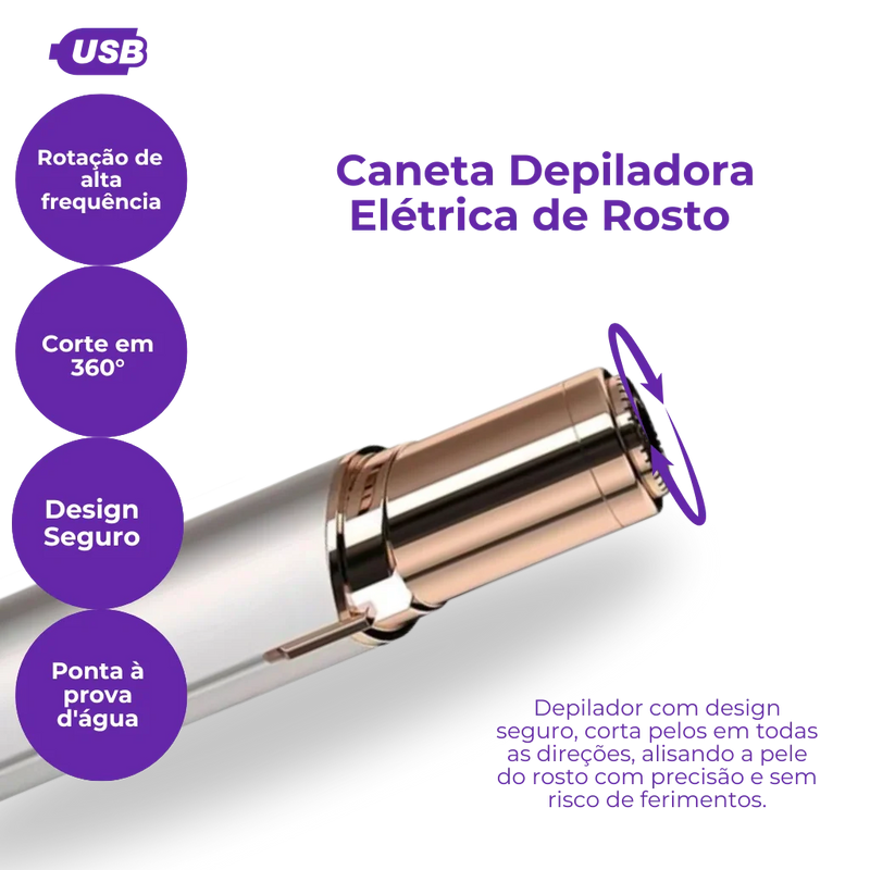 Caneta Depiladora – Kit para Sobrancelhas e Rosto!