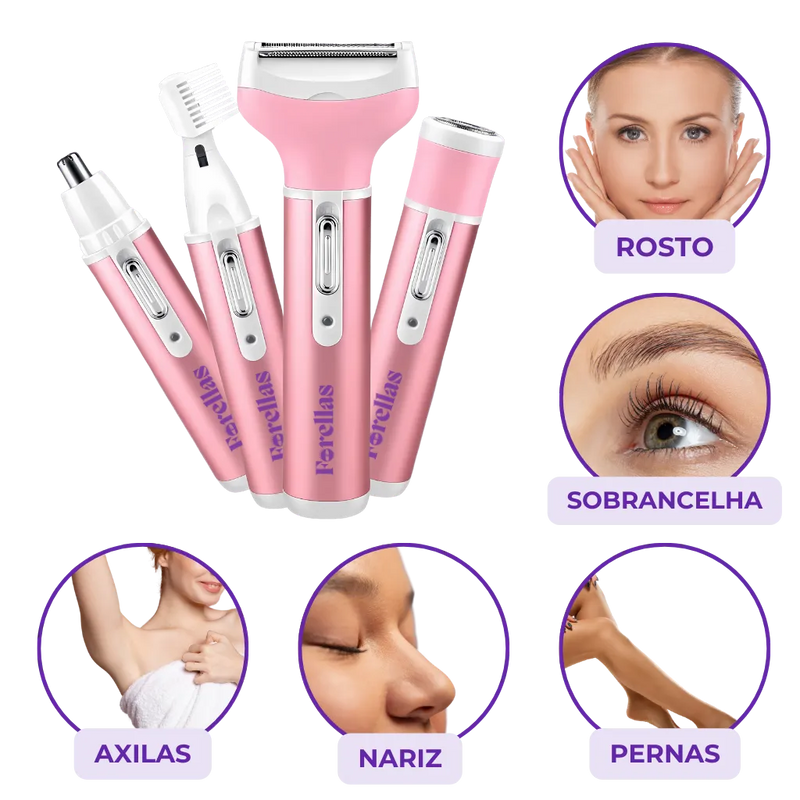 Depilador 4 em 1 - Rápido, Seguro e Resistente à Água!
