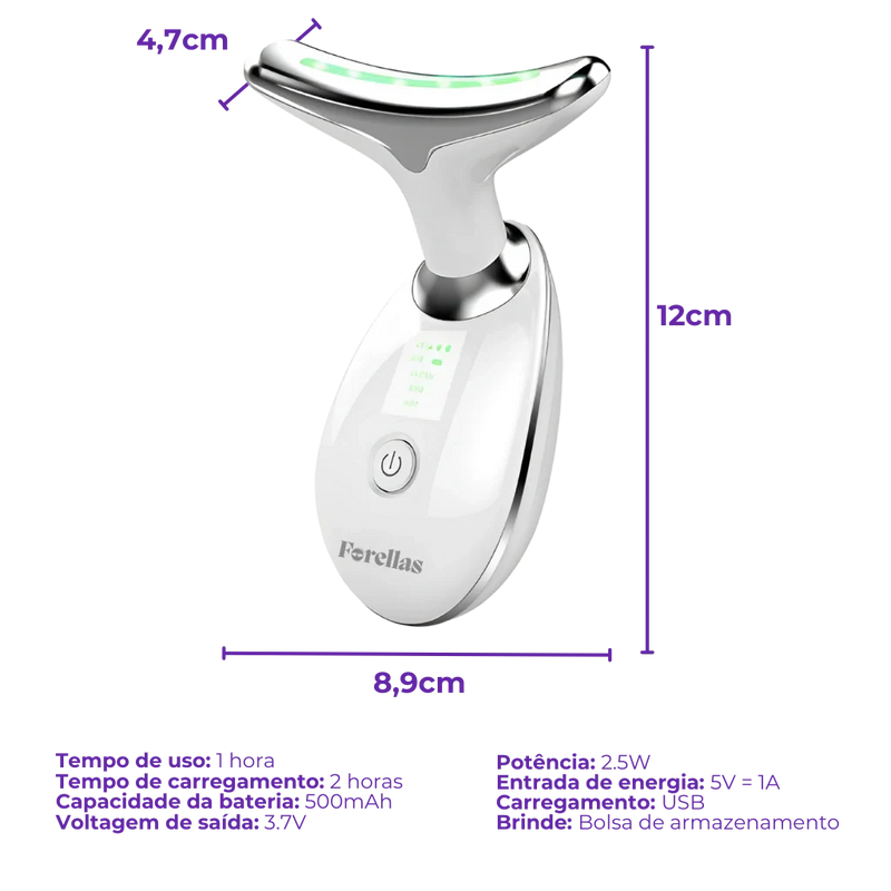 Massageador Facial LED - Rejuvenesça a Pele em Minutos!