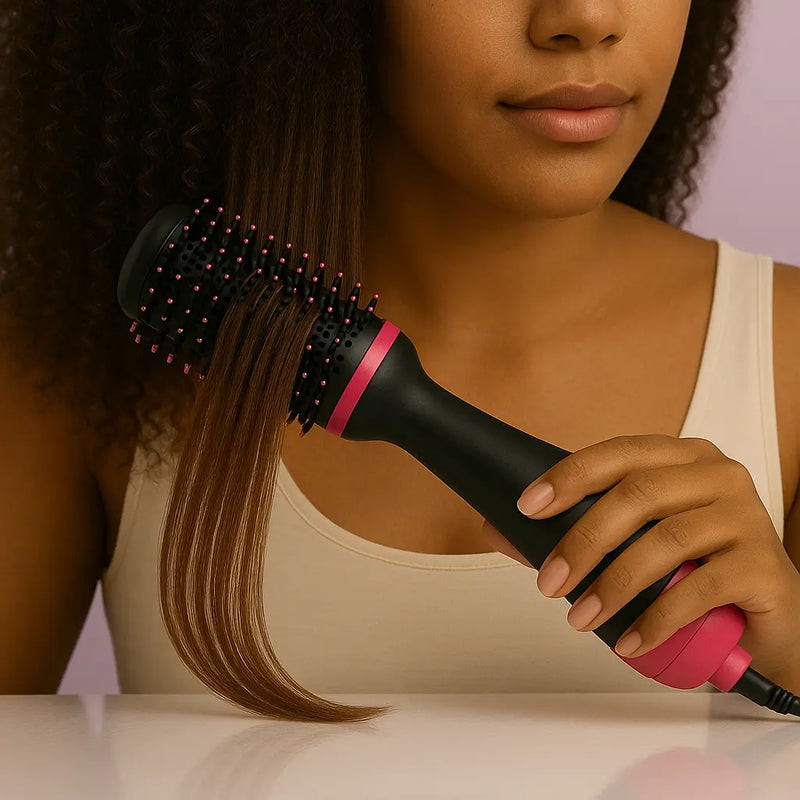 Escova Alisadora e Secadora – Cachos Alisados em Segundos!