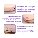 Mini Espelho 4 em 1 - Luz, Power Bank e Mãos Quentes!