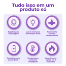 Mini Espelho 4 em 1 - Luz, Power Bank e Mãos Quentes!