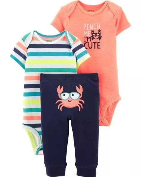 Conjunto Carter's 3 pçs Caranguejo