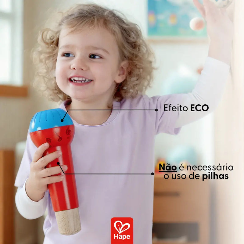 Microfone Infantil Premium Educativo Mágico Sem Pilhas com Efeito Eco e Design Alemão – Hape