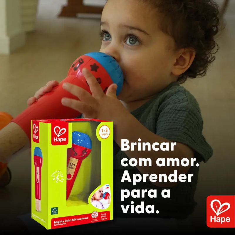 Microfone Infantil Premium Educativo Mágico Sem Pilhas com Efeito Eco e Design Alemão – Hape