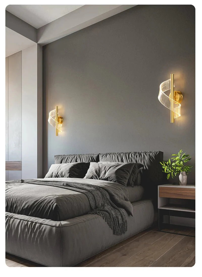 Arandela Nordica Espiral Iluminação Interna para cabeceira