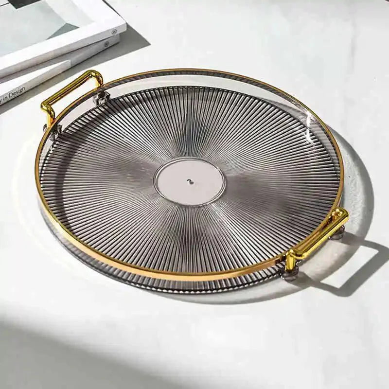 Bandeja de Armazenamento de Luxo com Alça Dourada