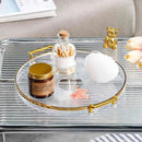 Bandeja de Armazenamento de Luxo com Alça Dourada