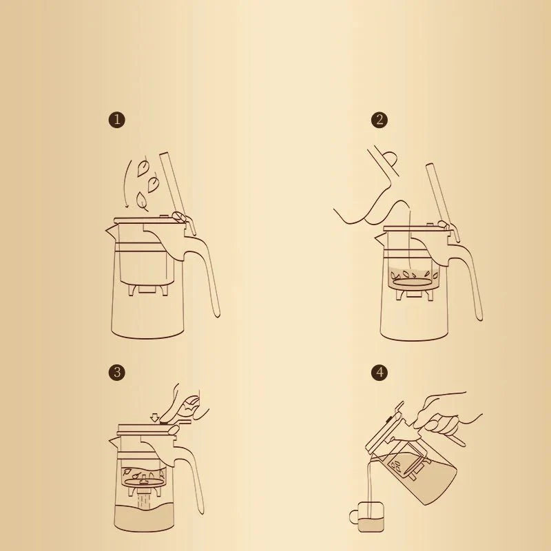 Bule com Infusor em Vidro Espessado Resistente ao Calor