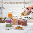 Conjunto de 7 Recipientes Herméticos de Alimentos para Cozinha com 10 Etiquetas e Caneta