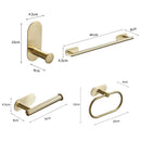 Conjunto Elegante de 5x Acessórios para Banheiro em Dourado - Sem Perfuração, Aço inoxidável