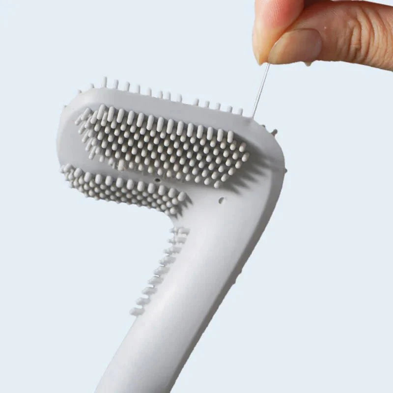 Escova Sanitária Silicone Longa com Suporte