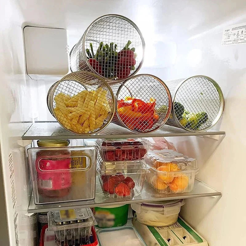 Inox GrillMaster Kit com 3 Unidades - Cesto Redondo de Churrasco