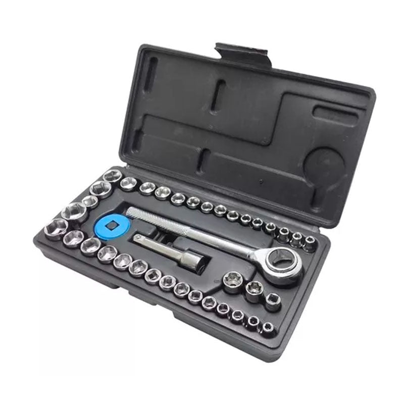 Jogo de Soquete com 40 peças Titanium 1/4-3/8