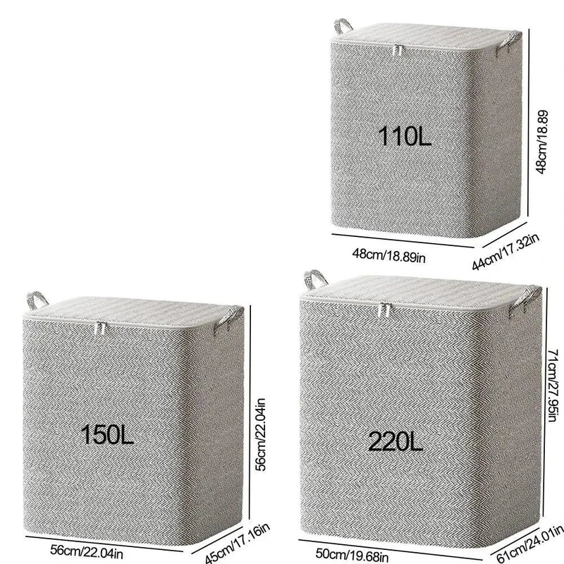 Kit com 3 Sacos organizadores em TNT para Edredons com Tampa, Zíper e Dobrável À prova de Poeira