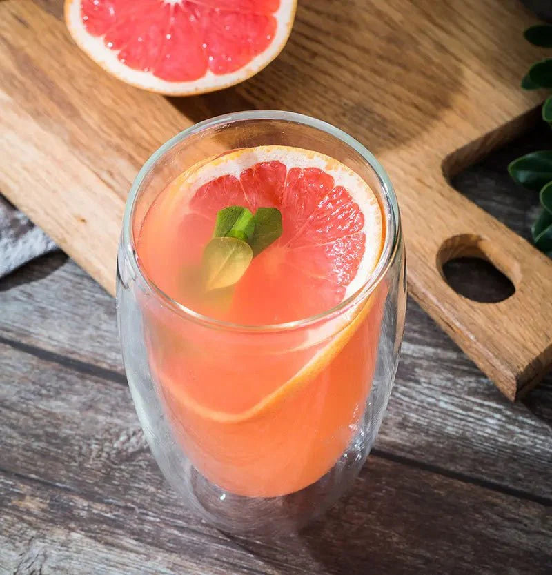 Kit com 4x Copos Criativos com Parede Dupla de Vidro Borosilicato - Resistentes ao Calor para Chá, Leite, Café, Água