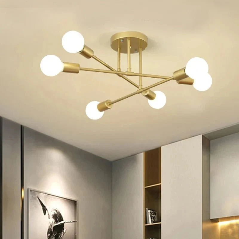 Luminária Lustre Led Pendente Minimalista Nórdica com 6 Lâmpadas
