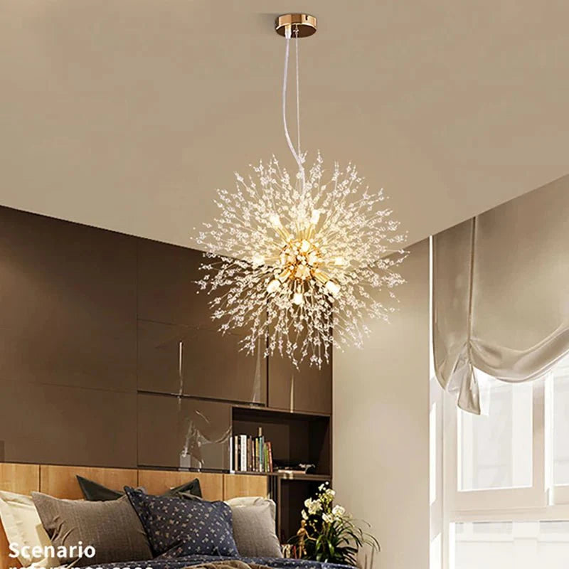 Luminária Pendente LED Artística Cristalina Modern Sky Star Fireball