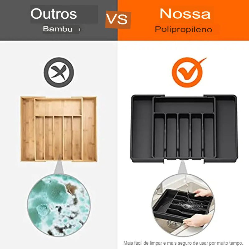 Organizador de Gaveta Expansível e ajustável para Talheres e cutelaria