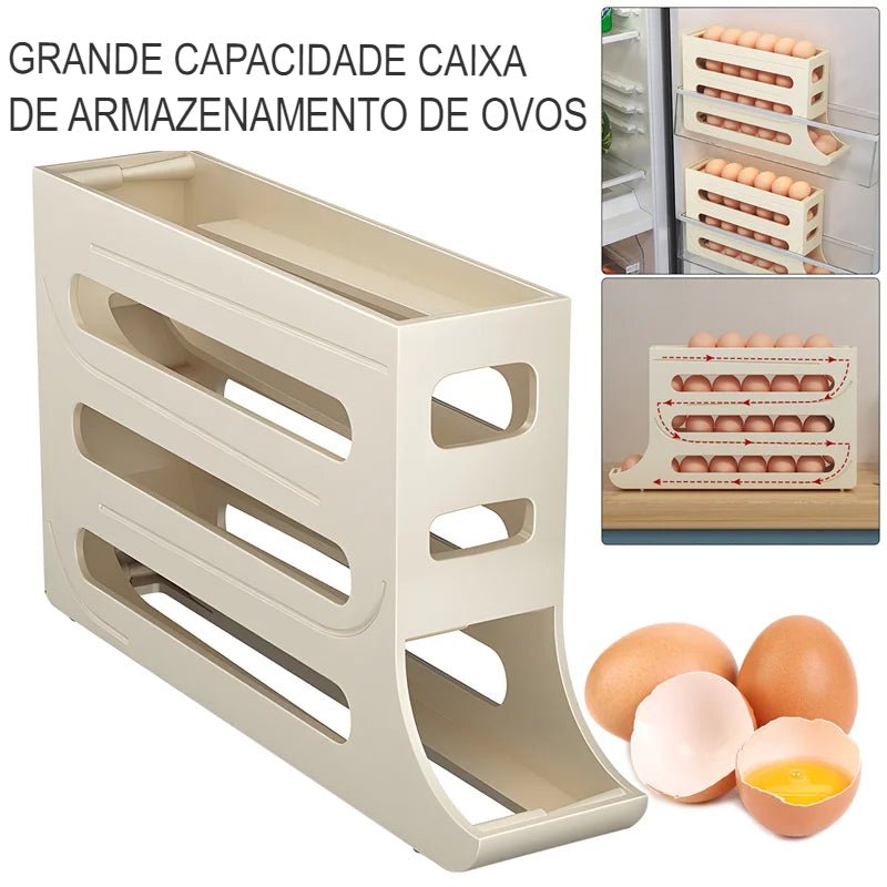 Porta-ovos para geladeira com Rolamento Automático