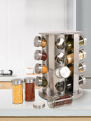 Porta temperos Giratório em Inox com 16 peças