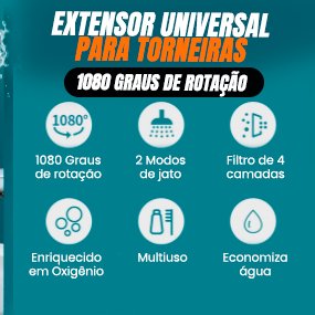 Pague 2 e Leve 3 Unidades - Sprayer Head - Extensor Universal em Inox com Rotação de 1080°