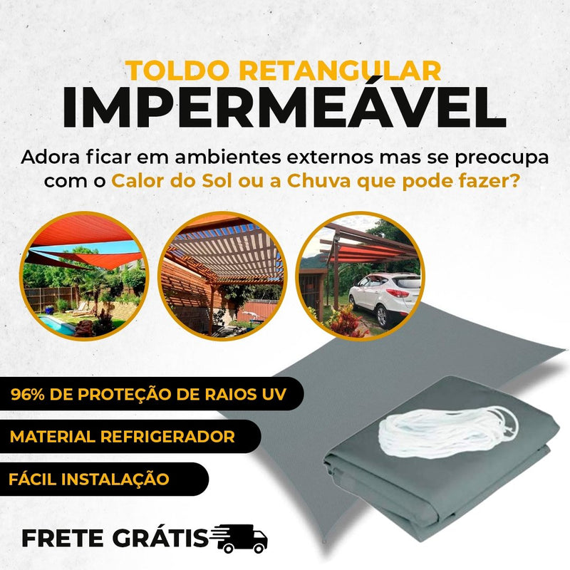 Toldo Retangular Impermeável - Frete Grátis