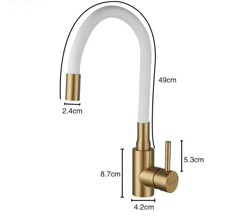 Torneira Gourmet Para Cozinha Elegance WhiteGold
