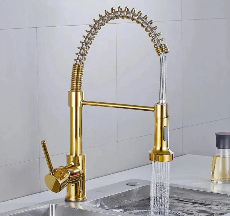 Torneira Gourmet Para Cozinha Spiral Golden