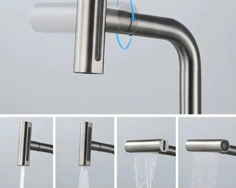 Torneira Gourmet para Cozinha Waterfall 360º 4 Modos Silver